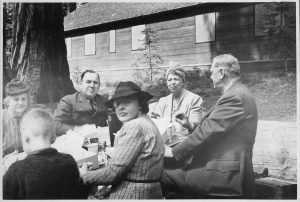 First Lady Eleanor Roosevelt visits a Conservation Corp camp at Yosemite National Parks